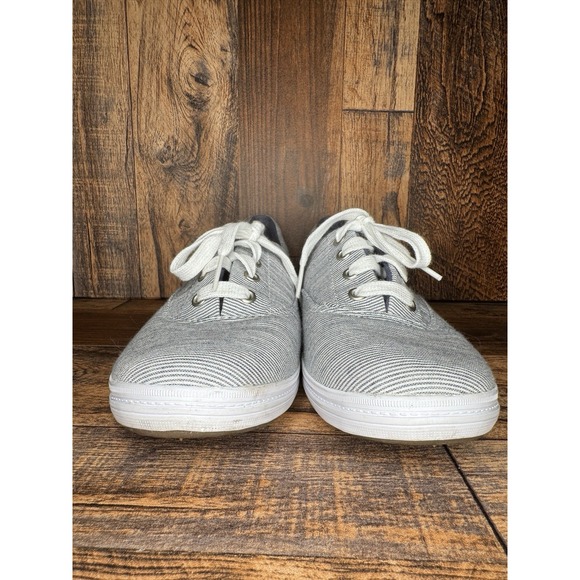 Grasshoppers Memory Foam Sneakers Women's Size 7 Gray Stripe Casual Shoes EUC - Picture 9 of 11